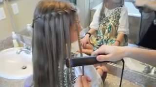 Waterfall French Braid  Crimped Strands  Cute Girls Hairstyles [upl. by Ivy]