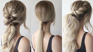 HOW TO EASY PONYTAILS  Perfect Prom Hairstyles [upl. by Gurango]