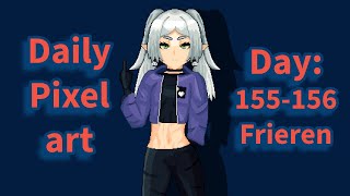 Beginner to Pro daily pixel art day 155156  Frieren Beyond Journeys End frieren pixelart [upl. by Adnofal]