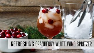 Cranberry Wine Spritzer 2 ingredient easy refreshing cocktail [upl. by Eliath]