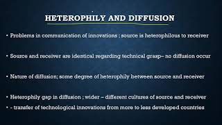 Homophily Heterophily diffusion and communication [upl. by Carce]