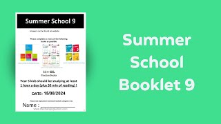 11 Exam Summer School Booklet 9 [upl. by Biel]