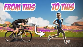 Cyclist triesZwift Running [upl. by Einaled]