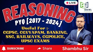 L8  REASONING PYQ  2017 TO 2024  CODINGDECODING  BY SHAMBHU SIR  ssc cgvyapam railway [upl. by Alexandre376]