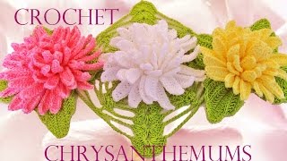 Como tejer fácil y rápido lindas flores Crisantemos  How to make Knitting chrysanthemums [upl. by Arramahs]