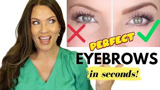 EASY BROW HACK The BEST Eyebrow Makeup Tutorial EVER MATURE THIN SPARSE BROWS [upl. by Gabrielli]