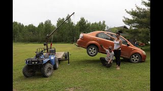 Can You Believe This Our Homemade Crane Can Lift Our Car [upl. by Notterb]