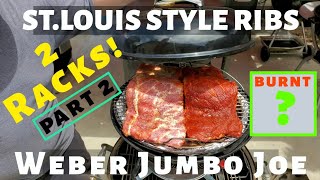 2 racks of ribs on Weber Jumbo Joe  Part 2  Hunsaker Vortex Plate [upl. by Eelsha]