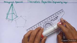 Isometric Projection of Pentagonal Pyramid  Isometric View of Pentagonal Pyramid [upl. by Engen]