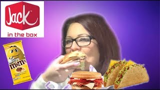 Mukbang  Jack In The Box Stacked Grilled Cheese Burger Tacos Chile Cheese Fries And More 💋 [upl. by Erreip]