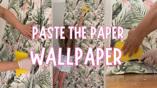 How to Apply Paste the Paper Wallpaper 👉Hanging Wallpaper with Glue 👉 DIY Wallpaper Installation [upl. by Ycinuq169]