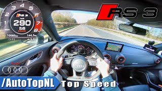 Audi RS3 Sportback 400HP ACCELERATION amp TOP SPEED 290kmh AUTOBAHN POV Test Drive by AutoTopNL [upl. by Guibert]