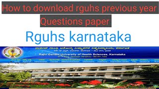 How to download rguhs previous year question paper  rguhs previous year question paper [upl. by Ian]