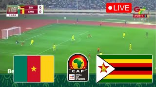 🔴 CAMEROON VS ZIMBABWE LIVE  Africa Cup of Nation AFCON 2425 Full Match Stream Video PES 2021 [upl. by Idnas]