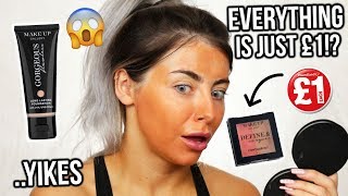 TESTING POUNDLAND MAKEUP £1 A PRODUCT FULL FACE OF FIRST IMPRESSIONS [upl. by Ellinger]