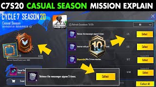 C7S20 Casual Season Mission Explain 🔥 Bgmi Casual Season Mission Complete Kaise Kre [upl. by Esilahs]