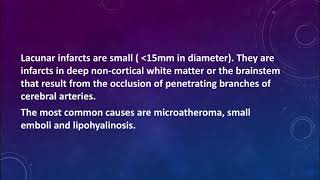 Lacunar Infarcts lacunar stroke [upl. by Neelloj]