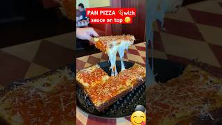 PAN PIZZA 🍕🍕 with sauce on top pizza lasvegas foodchallenge [upl. by Winifred]