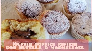 Muffin soffici ripieni di nutella o marmellata [upl. by Lauzon]