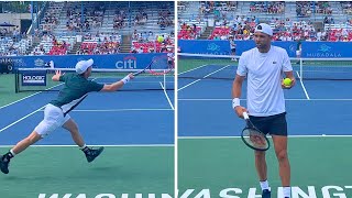 Andy Murray v Grigor Dimitrov  Practice Match Highlights Citi Open [upl. by Maure]