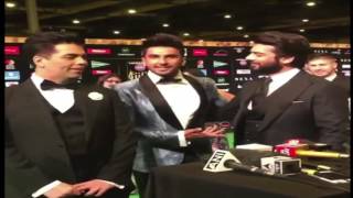 Ranveer Singh Makes a Fun of Fawad Khan amp Karan Johar At IIFA Awards 2016 [upl. by Ettezel]