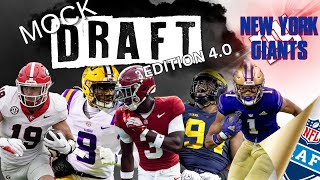 NEW YORK GIANTS MOCK DRAFT 40 ALL 7 PICKS [upl. by Ambrogino]