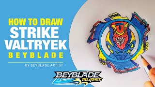 HOW TO DRAW STRIKE VALTRYEK BEYBLADE 🤩 STEP BY STEP😱🔥 [upl. by Ugo]