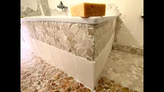 Badewanne mit Mosaik verkleiden  Anleitung Wandmosaik verfugen [upl. by Sarat]