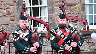 Mix Blue Bonnets over the Border Atholl Highlanders played by 2 SCOTS Pipes Drums amp Bugles [upl. by Rimas]