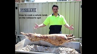 How to cook a whole lamb on a rotisserie spit [upl. by Namas]