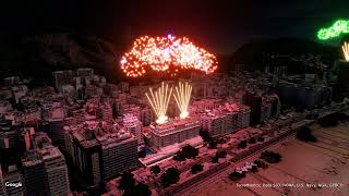 🎆 Réveillon Espetacular Fogos de Artifício em Copacabana 2023 4K  FWSim [upl. by Neleh]