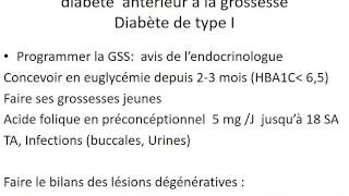 GYNECOLOGIE DIABETE ET GROSSESSE [upl. by Geis]