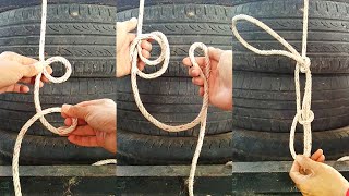 HOW TO TIE A COMMON TRUCKERS HITCH knots [upl. by Tiertza]