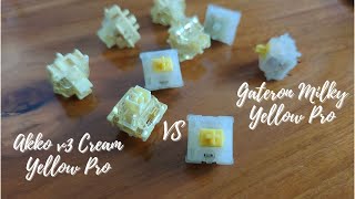 Akko v3 Cream Yellow Pro vs Gateron Milky Yellow Pro  Typing Sound [upl. by Pepita]