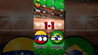 VENEZUELA vs BRASIL  JORNADA 11 Eliminatorias CONMEBOL countryballs [upl. by Aiuqcaj]