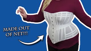 I Made a Corset Out of NET and it actually WORKED  1880s Summer Corset [upl. by Demaria]