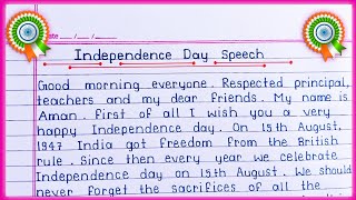 Independence Day speech  Speech on 15 August  Speech on Independence day in English [upl. by Gauthier]