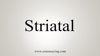 How To Say Striatal [upl. by Ailedo695]