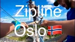 Holmenkollen Zipline Ride 2022 4K Oslo Norway Norge 🇳🇴 Kollensvevet Ski Jump ⛷ [upl. by Irik]