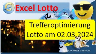 Diese Zahlen solltest du am 02032024 auf dem Schirm haben  Excel Lotto  Ganster [upl. by Eselahs225]