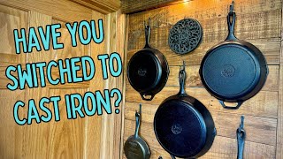 Lodge PreSeasoned 1025 amp 12 inch Cast Iron Skillet Review  Have you made the switch to cast iron [upl. by Ahaelam539]