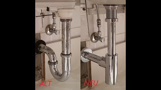 Ablauf und Siphon am Waschbecken tauschen Swap drain and siphon at sink [upl. by Milburn]