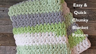 Learn to Make Chunky Blanket Crochet Pattern  Chunky Yarn Left Handed [upl. by Meade]