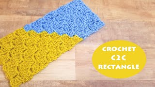 How to crochet a C2C Corner 2 Corner rectangle  Crochet With Samra [upl. by Lekkim]