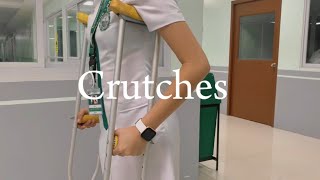 USING CRUTCHES IN DIFFERENT TECHNIQUES Twogait Threegait Fourgait and Swinggait [upl. by Ellennod]