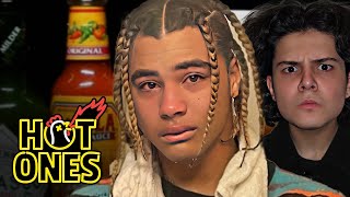 24kGoldn Throws Up While Eating Spicy Wings  Hot Ones [upl. by Sabina651]