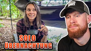 Das ERSTE MAL alleine im Wald  Sabrina Outdoor 24H unterwegs  Fritz Meinecke reagiert [upl. by Nahama]