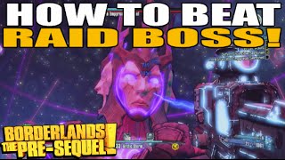 How To Beat Raid Boss Sentinel Athena Solo Borderlands PreSequel Tips [upl. by Ntsuj431]