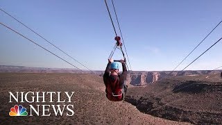 Grand Canyon Offers Zip Lining For First Time Ever  NBC Nightly News [upl. by Smoot]