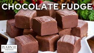 Easy 2 MINUTE Chocolate Fudge  Holiday Favourites [upl. by Arquit]